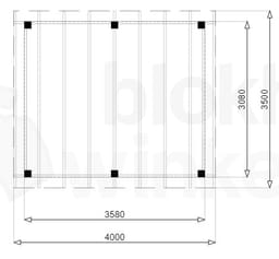 vrijstaande zelfbouw douglas veranda Outback Douglas Vrijstaande Veranda 400x350 - Outback - ODVV400x350 - 400x350