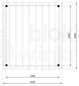 vrijstaande zelfbouw douglas veranda Outback Douglas Vrijstaande Veranda 450x500 - Outback - ODVV450x500 - 450x500