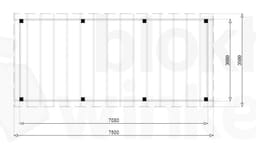 vrijstaande zelfbouw douglas veranda Outback Douglas Vrijstaande Veranda 750x350 - Outback - ODVV750x350 - 750x350