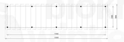 vrijstaande veranda Outback Geïmpregneerde Vrijstaande Veranda 1200x300 - Outback - OVV1200x300 - 1200x300