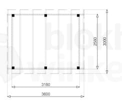 vrijstaande veranda Outback Geïmpregneerde Vrijstaande Veranda 360x300 - Outback - OVV360x300 - 360x300