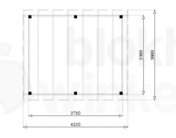 vrijstaande veranda Outback Geïmpregneerde Vrijstaande Veranda 420x360 - Outback - OVV420x360 - 420x360