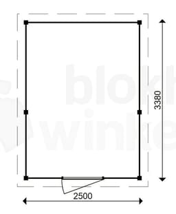 actie blokhut plat dak Oxfordshire 250x338 geïmpregneerd - ProWood - PWO250338-DI - 250x338