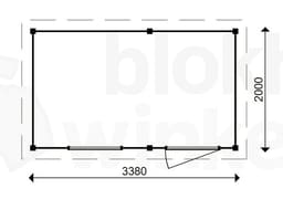 actie blokhut plat dak Oxfordshire 338x200 geïmpregneerd - ProWood - PWO338200-DI - 338x200