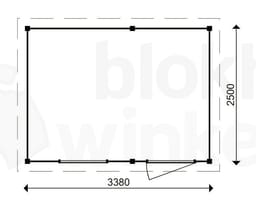 actie blokhut plat dak Oxfordshire 338x250 geïmpregneerd - ProWood - PWO338250-DI - 338x250