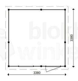 actie blokhut plat dak Oxfordshire 338x338 geïmpregneerd - ProWood - PWO338338-DI - 338x338