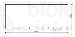 actie blokhut plat dak Oxfordshire 626x250 geïmpregneerd - ProWood - PWO626250-DI - 626x250