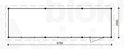 actie blokhut plat dak Oxfordshire 676x200 geïmpregneerd - ProWood - PWO676200-DI - 676x200