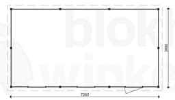 actie blokhut plat dak Oxfordshire 726x388 geïmpregneerd - ProWood - PWO726388-DI - 726x388