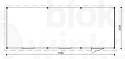 actie blokhut plat dak Oxfordshire 776x300 geïmpregneerd - ProWood - PWO776300-DI - 776x300