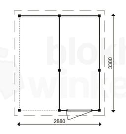 actie blokhut plat dak Oxfordshire Lounge 150x338 geïmpregneerd - ProWood - PWOPO150338-DI - 150x338