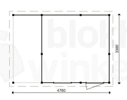 actie blokhut plat dak Oxfordshire Lounge 338x338 - ProWood - PWOLO338338 - 338x338
