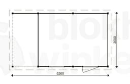 actie blokhut plat dak Oxfordshire Lounge 388x300 geïmpregneerd - ProWood - PWOPO388300-DI - 388x300