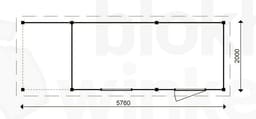 actie blokhut plat dak Oxfordshire Lounge 438x200 geïmpregneerd - ProWood - PWOPO438200-DI - 438x200