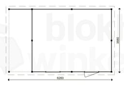 actie blokhut plat dak Oxfordshire Lounge 488x388 geïmpregneerd - ProWood - PWOPO488388-DI - 488x388