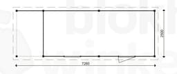 actie blokhut plat dak Oxfordshire Lounge 588x250 geïmpregneerd - ProWood - PWOPO588250-DI - 588x250