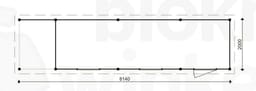 actie blokhut plat dak Oxfordshire Lounge 676x200 - ProWood - PWOLO676200 - 676x200