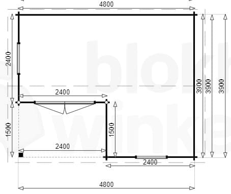 Plattegrond blokhut Verona geïmpregneerd Plattegrond blokhut Verona geïmpregneerd