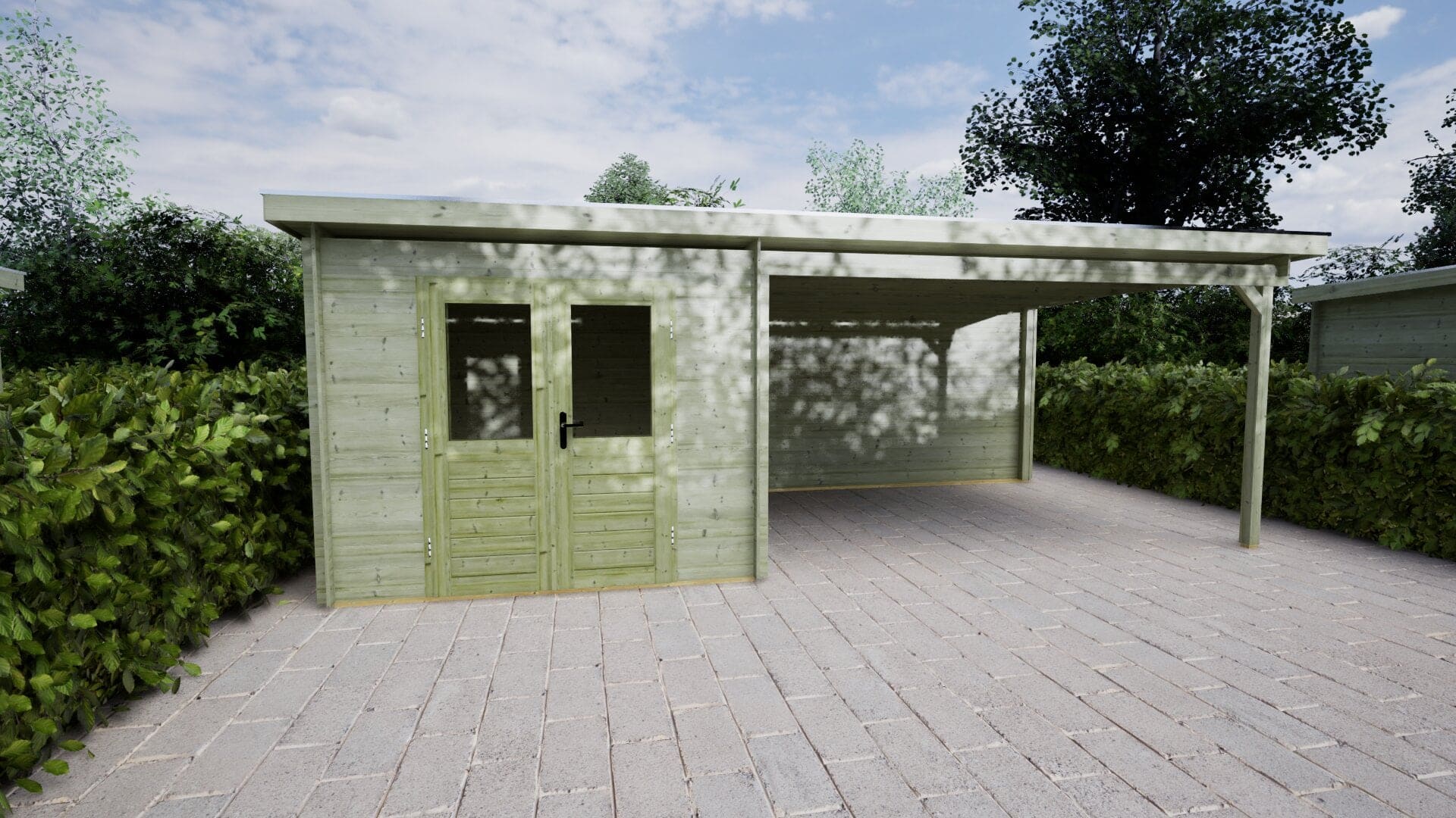 Blokhut Camelia 250x300 + 400 Keteldruk geïmpregneerd | Inclusief EPDM, fundamentbalken en bezorging!