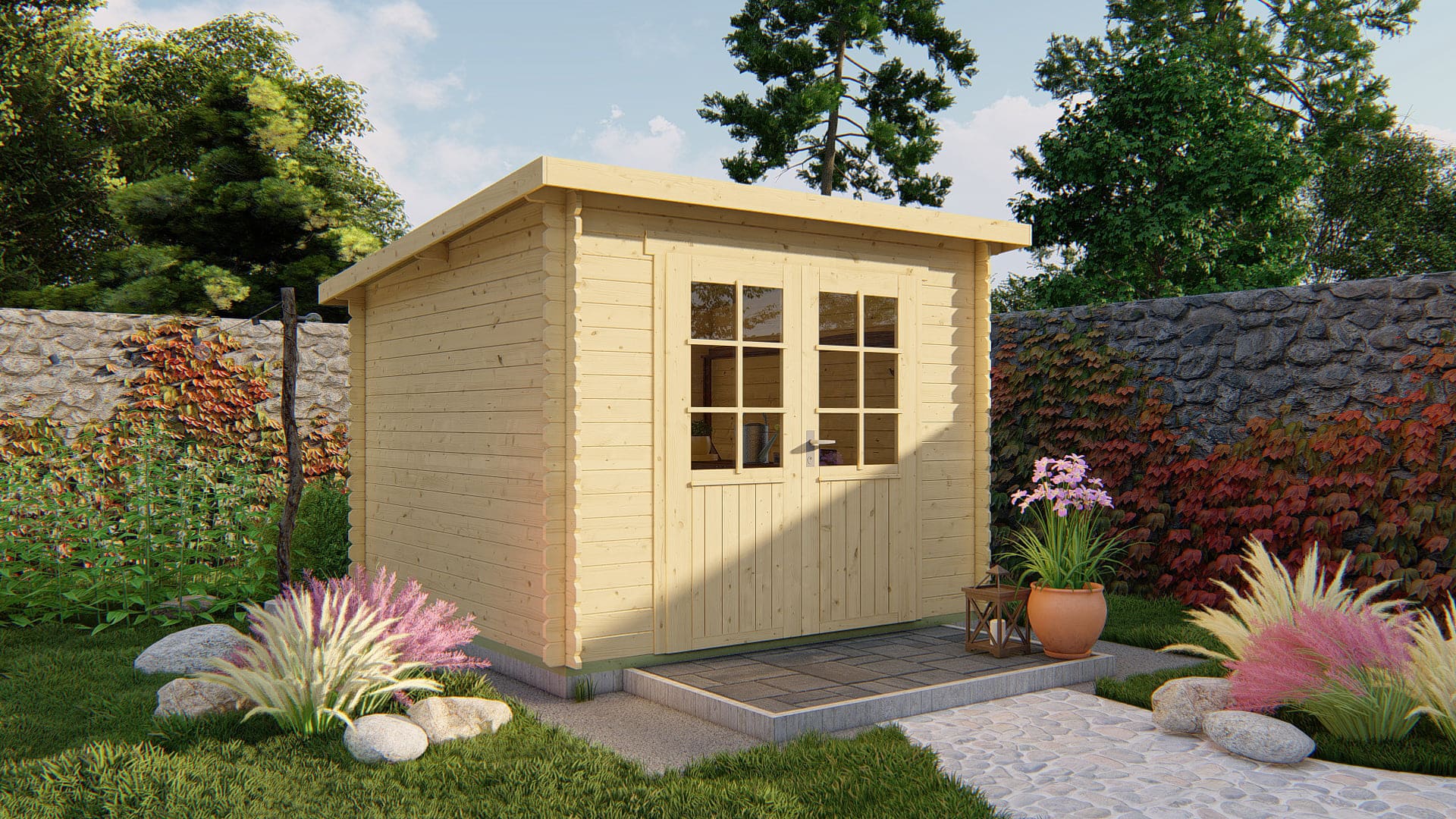 Blokhut Jorgen | Inclusief fundamentbalken, easyroofing, startset en bezorging!