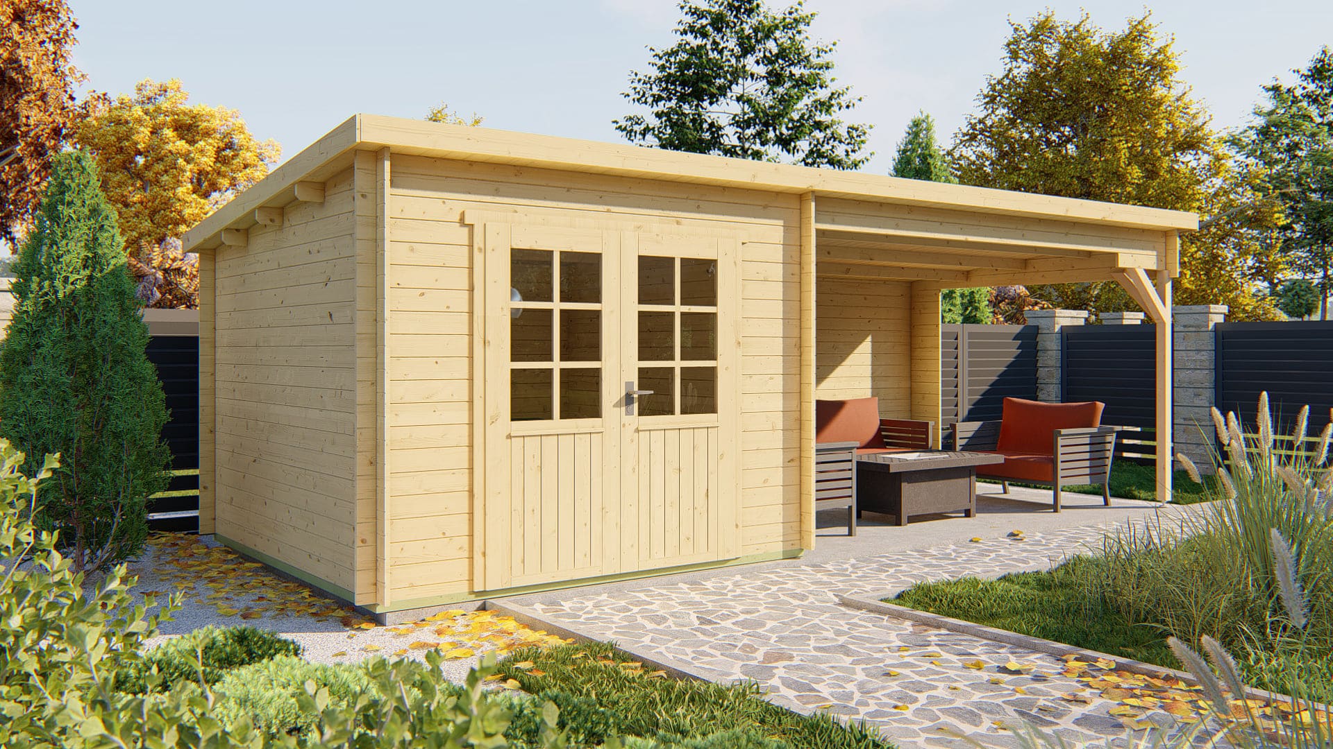 Blokhut Charlotta | Inclusief fundamentbalken, easyroofing, startset en bezorging!