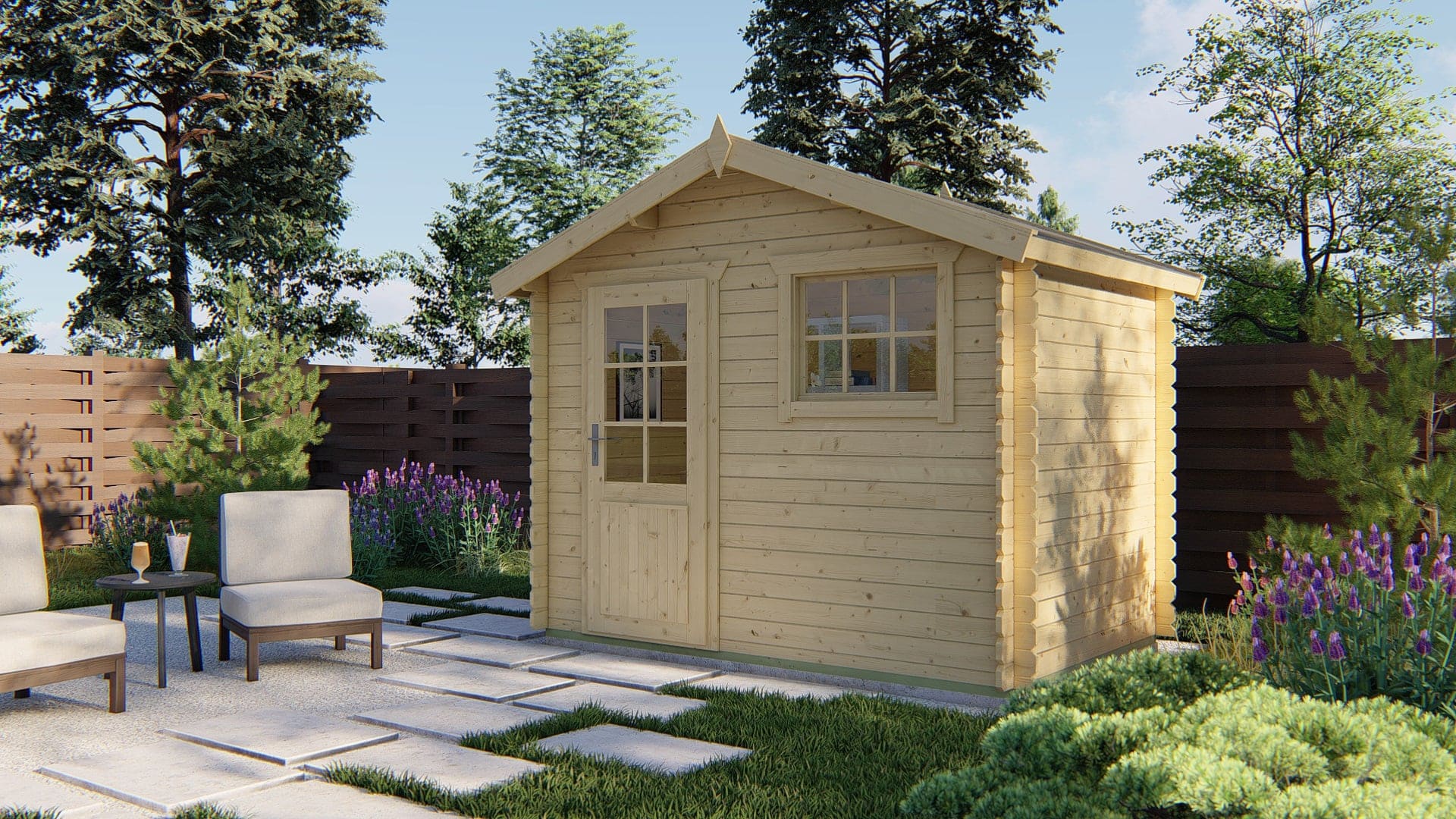 Blokhut Sten | Inclusief fundamentbalken, shingles, startset en bezorging!