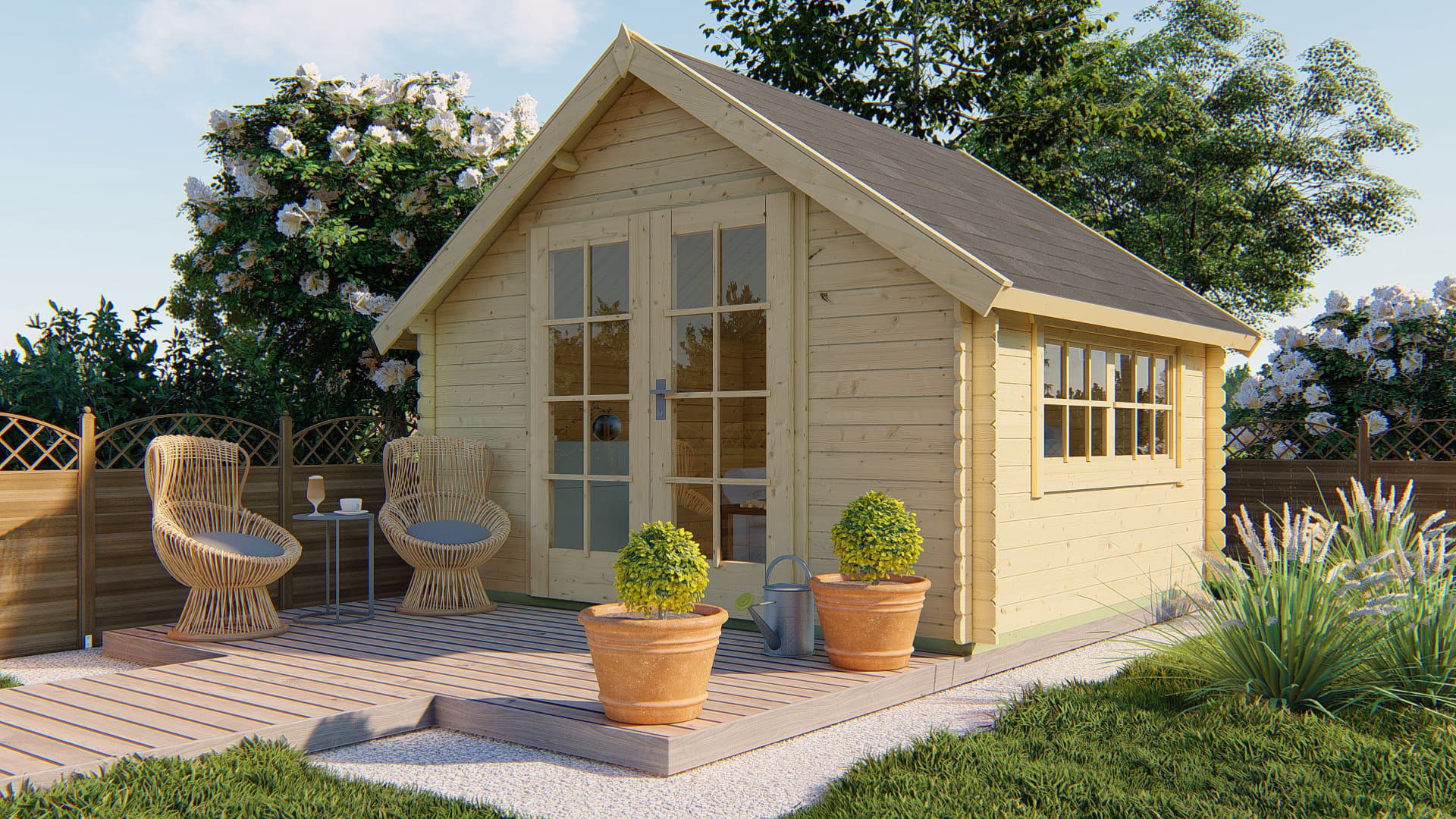 Blokhut Skov | Inclusief fundamentbalken, shingles, startset en bezorging!