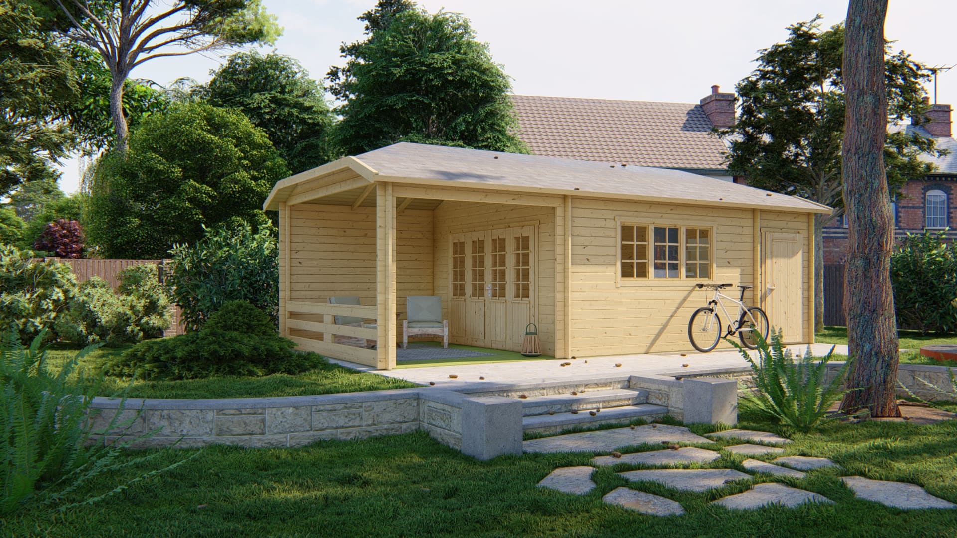Blokhut Sibella | Inclusief fundamentbalken, shingles, startset en bezorging!