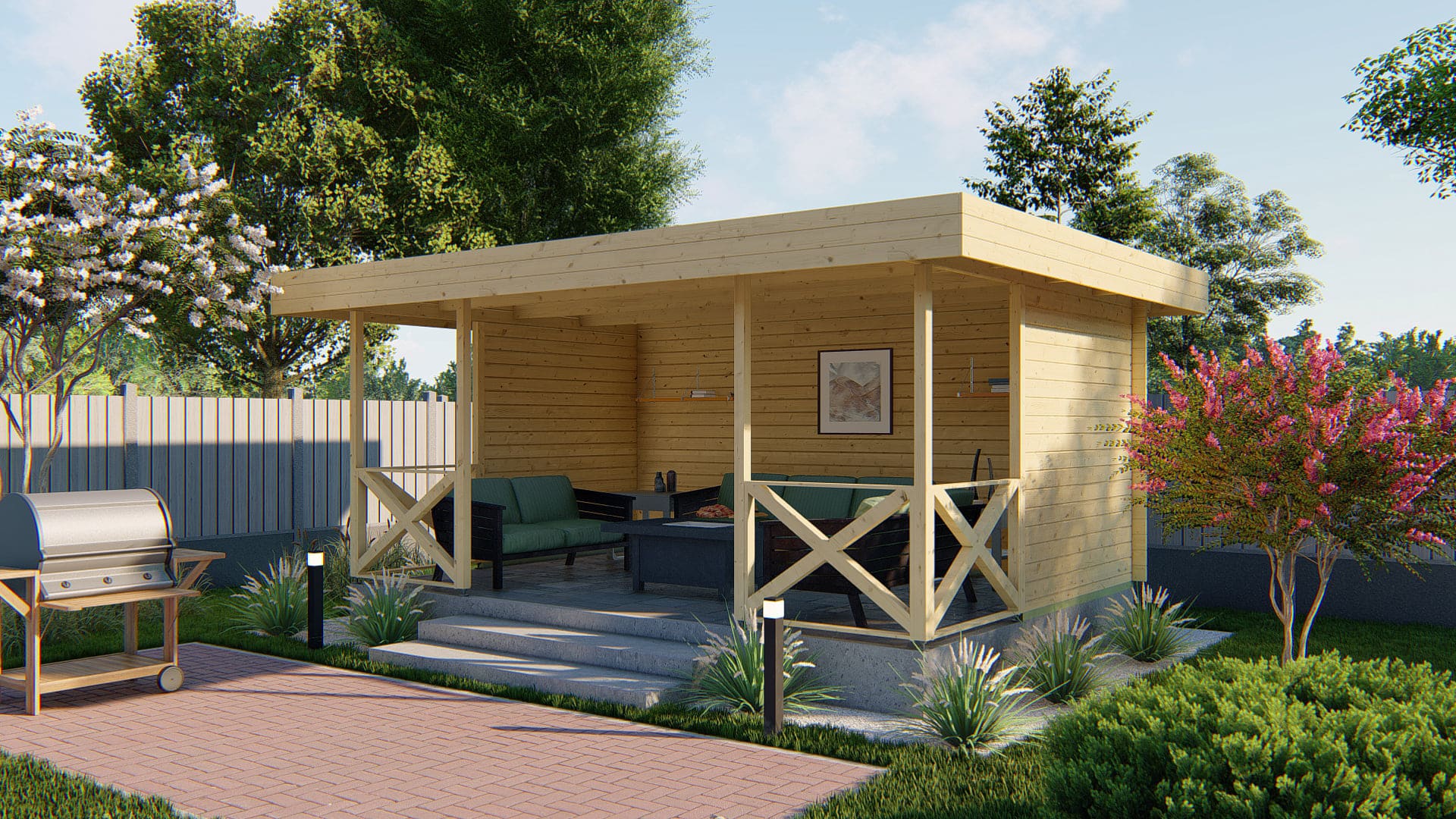Blokhut Konstantin | Inclusief fundamentbalken, easyroofing, startset, ramen en deuren en bezorging!