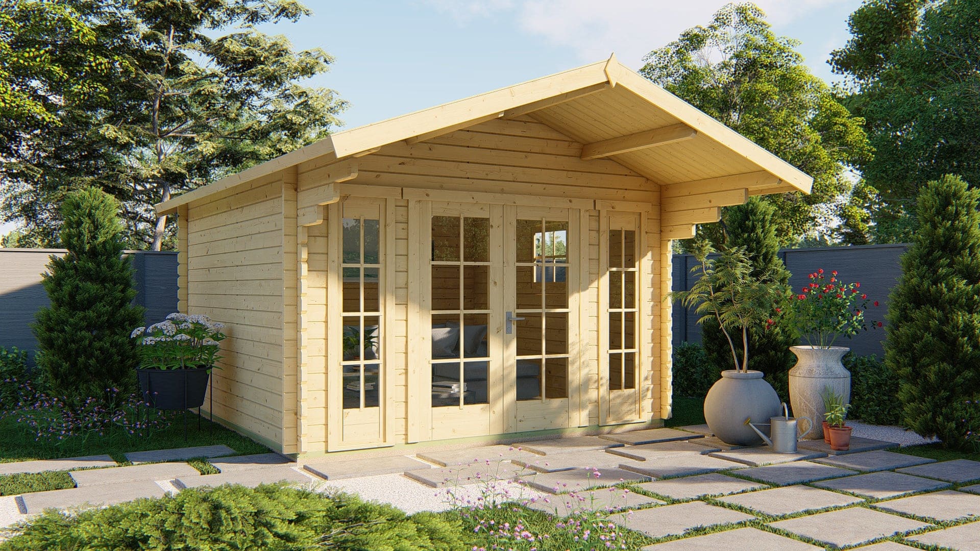 Blokhut Soren | Inclusief fundamentbalken, shingles, startset en bezorging!