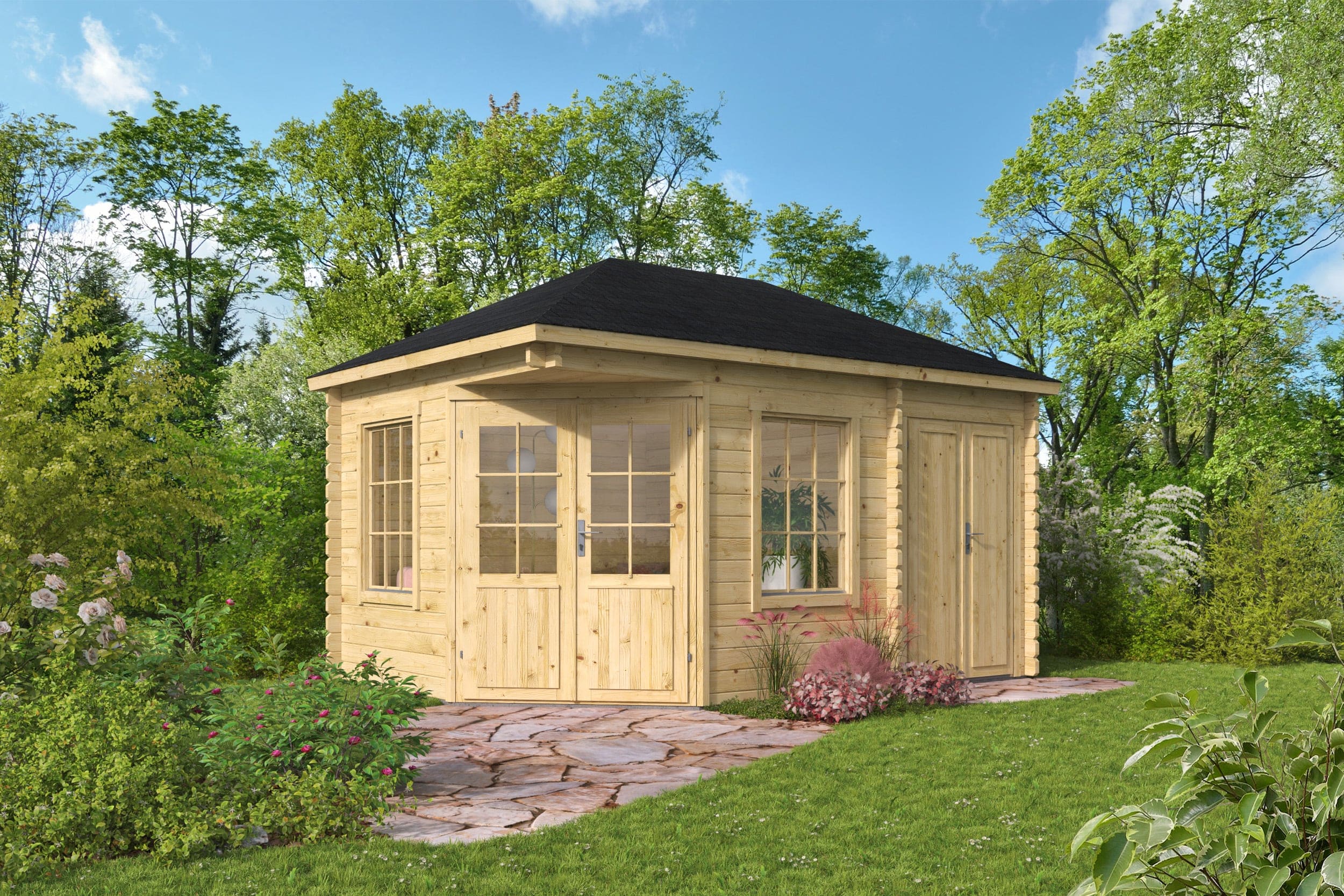 Blokhut Agnes | Inclusief fundamentbalken, shingles, startset en bezorging!