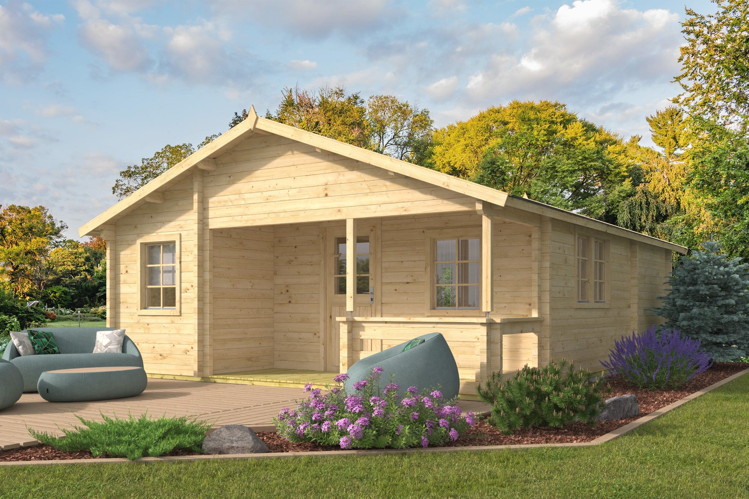 Blokhut Kay | Inclusief fundamentbalken, shingles, startset en bezorging!
