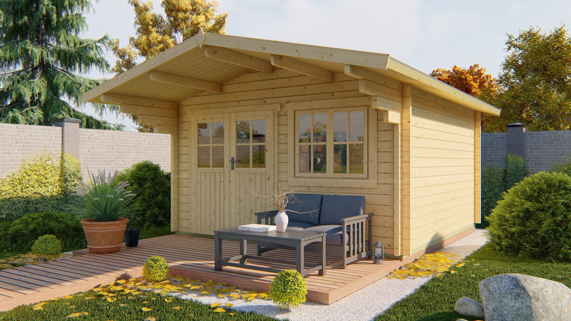 Blokhut Stian | Inclusief fundamentbalken, shingles, startset en bezorging!