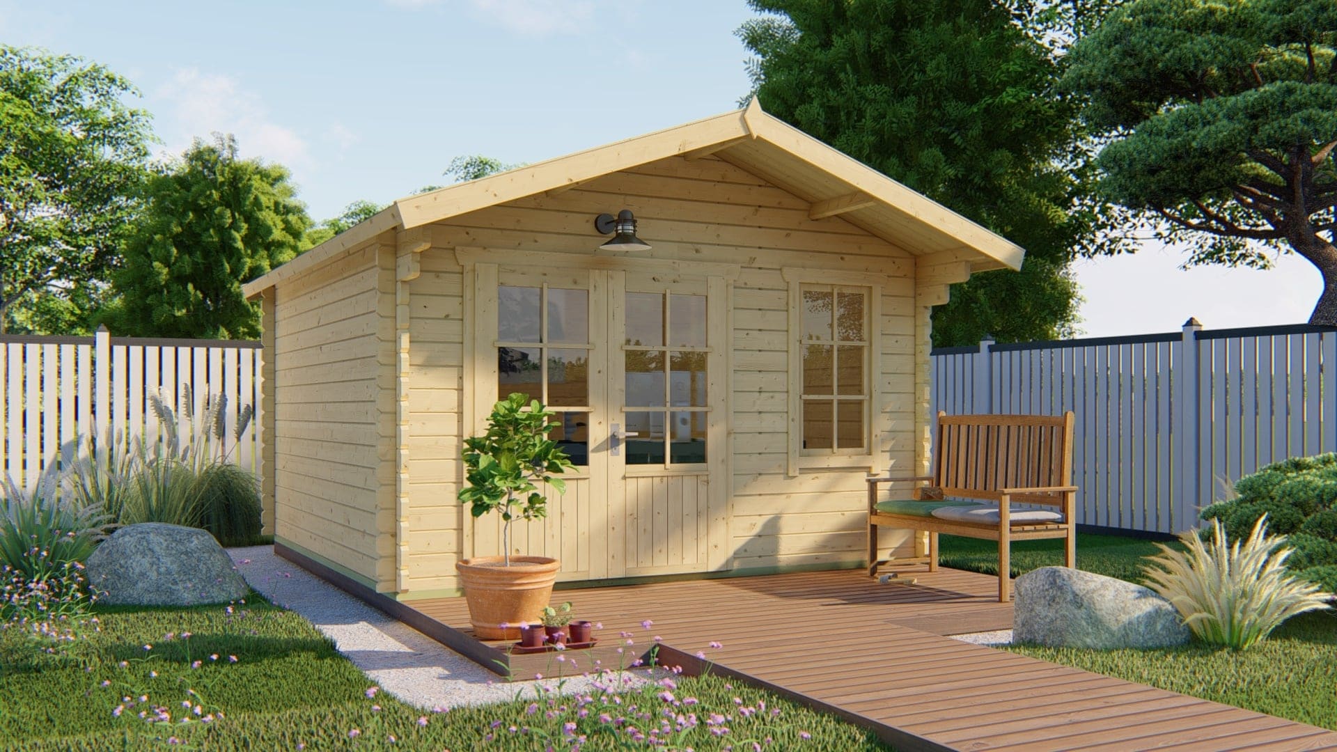 Blokhut Ulrik | Inclusief fundamentbalken, shingles, startset en bezorging!