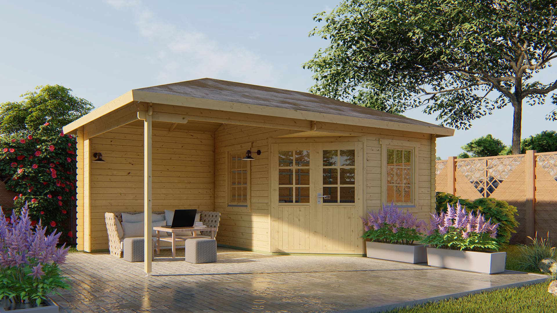 Blokhut Christoffer | Inclusief fundamentbalken, shingles, startset en bezorging!