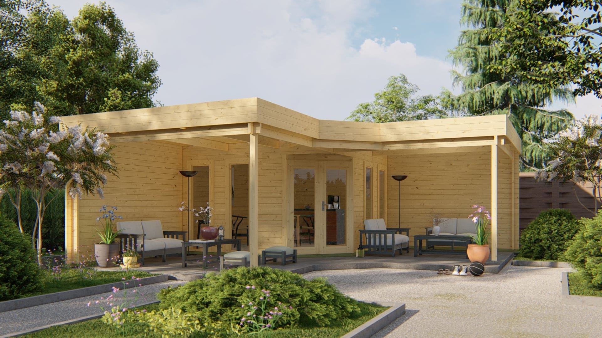 Blokhut Jutka | Inclusief fundamentbalken, EPDM, startset en bezorging!