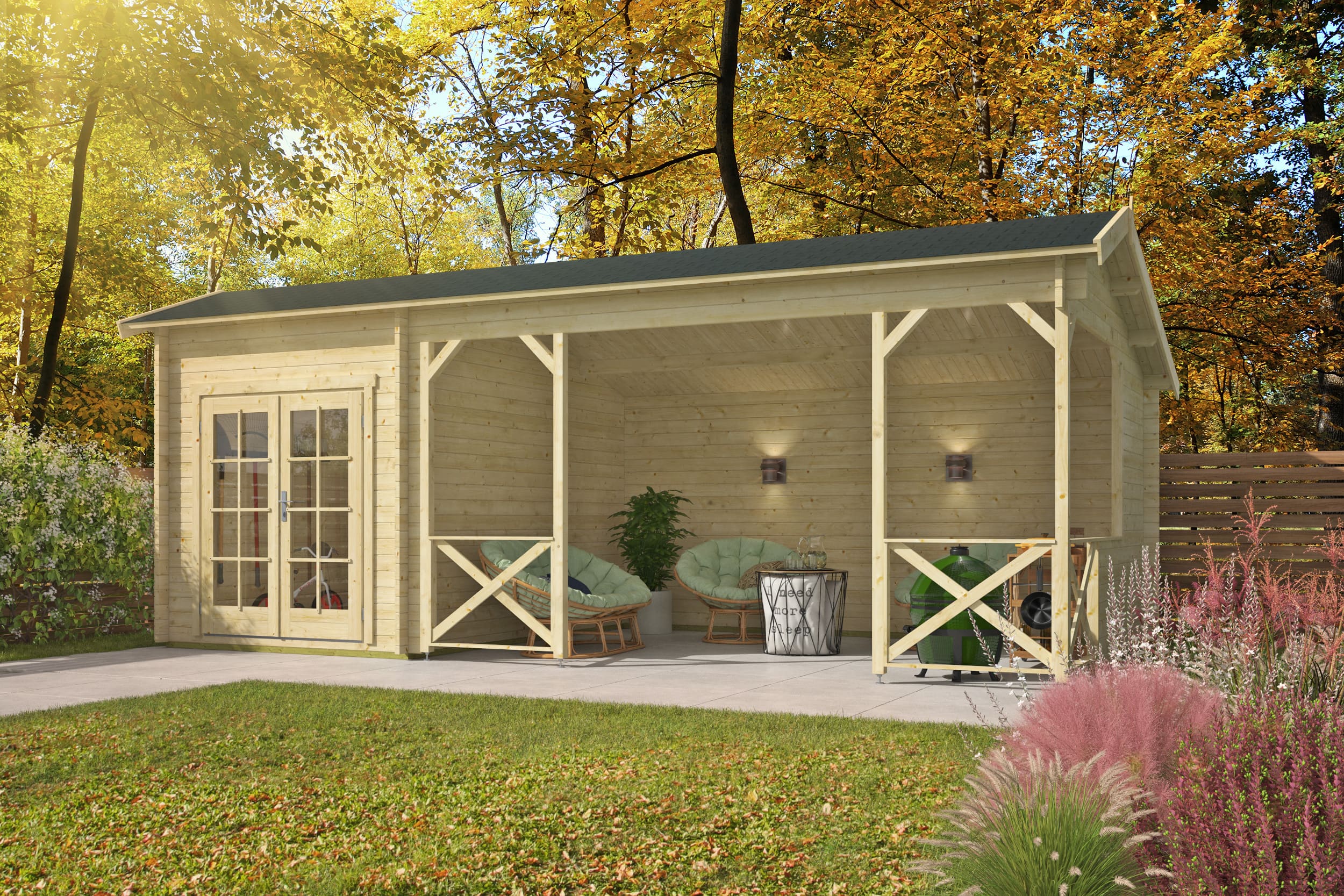 Blokhut Kukka | Inclusief fundamentbalken, shingles, startset en bezorging!