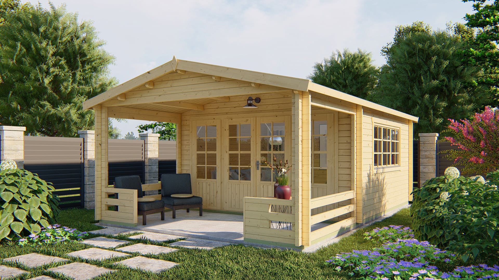 Blokhut Ipswich | Inclusief fundamentbalken, shingles, startset en bezorging!