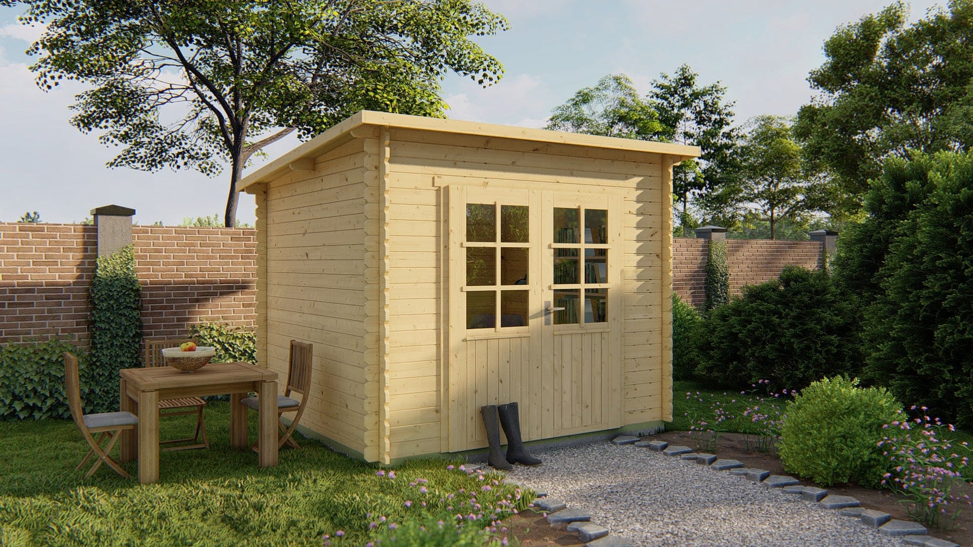 Blokhut Mila | Inclusief fundamentbalken, easyroofing, startset en bezorging!