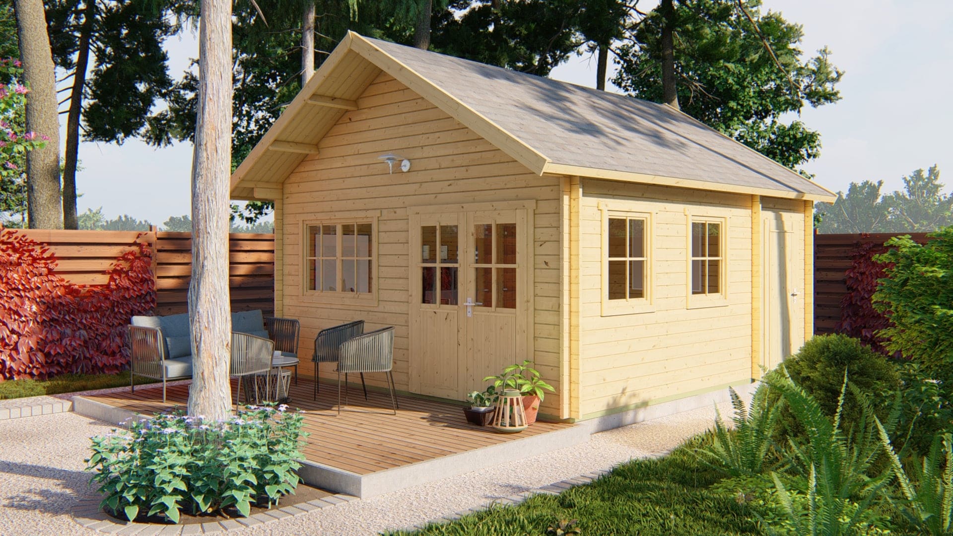 Blokhut Berlin | Inclusief fundamentbalken, shingles, startset en bezorging!