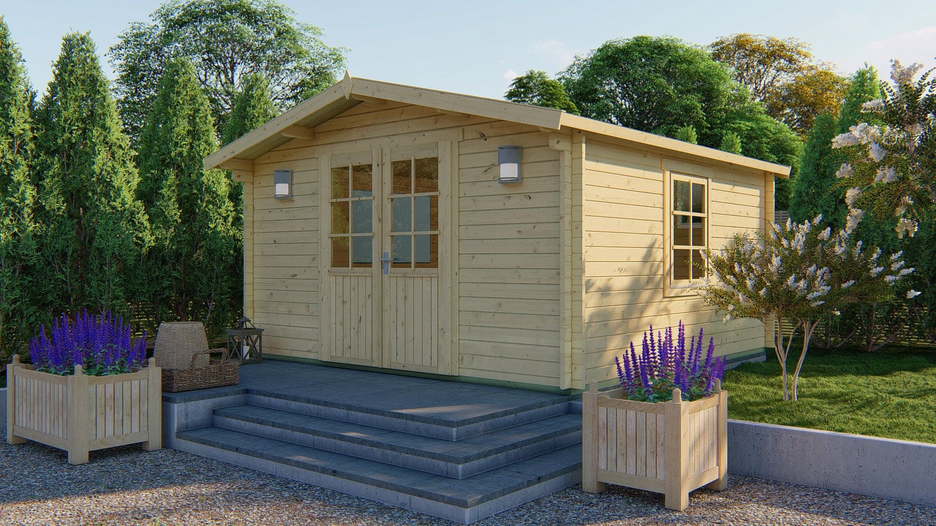 Blokhut Gunda | Inclusief fundamentbalken, shingles, startset en bezorging!