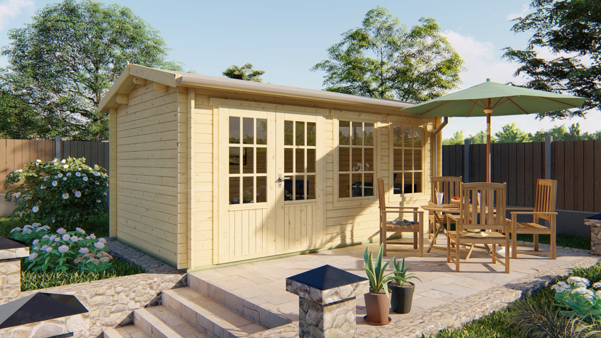Blokhut Aiste | Inclusief fundamentbalken, shingles, startset en bezorging!