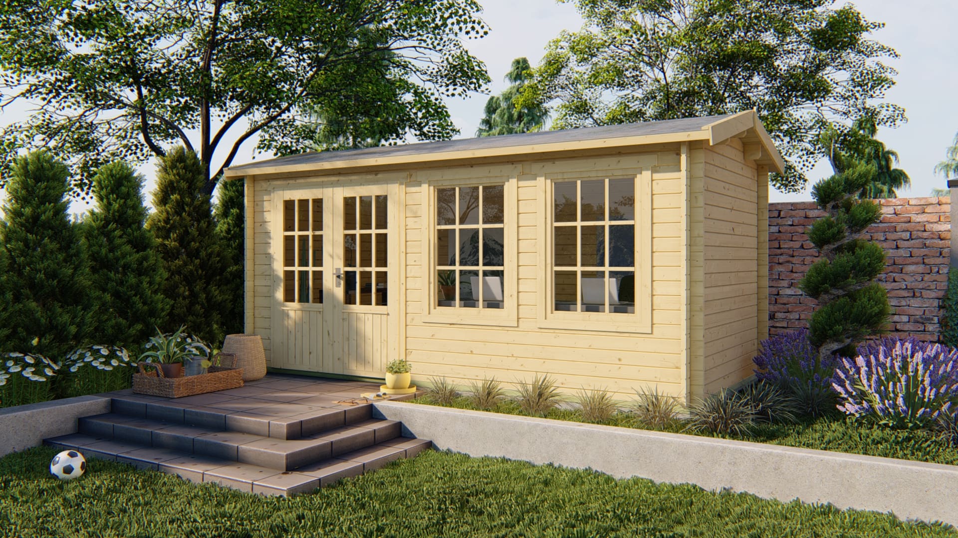 Blokhut Justine | Inclusief fundamentbalken, shingles, startset en bezorging!