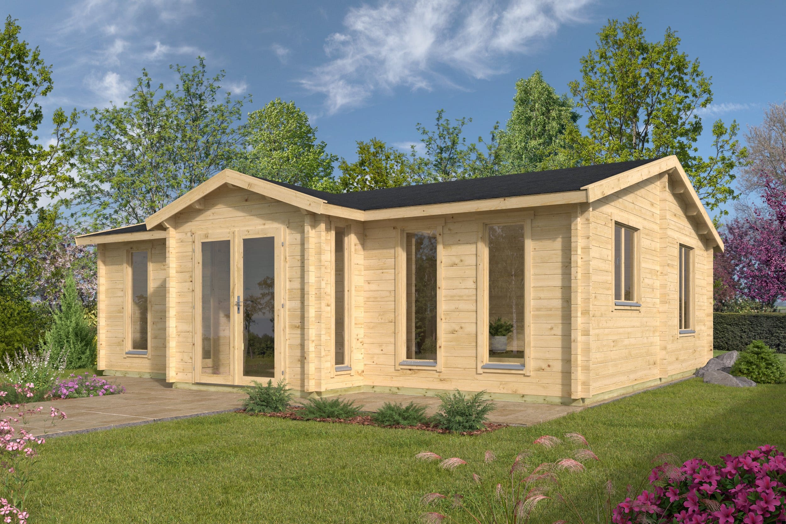Blokhut Mullingar Geïmpregneerd | Inclusief fundamentbalken, shingles, startset en bezorging!