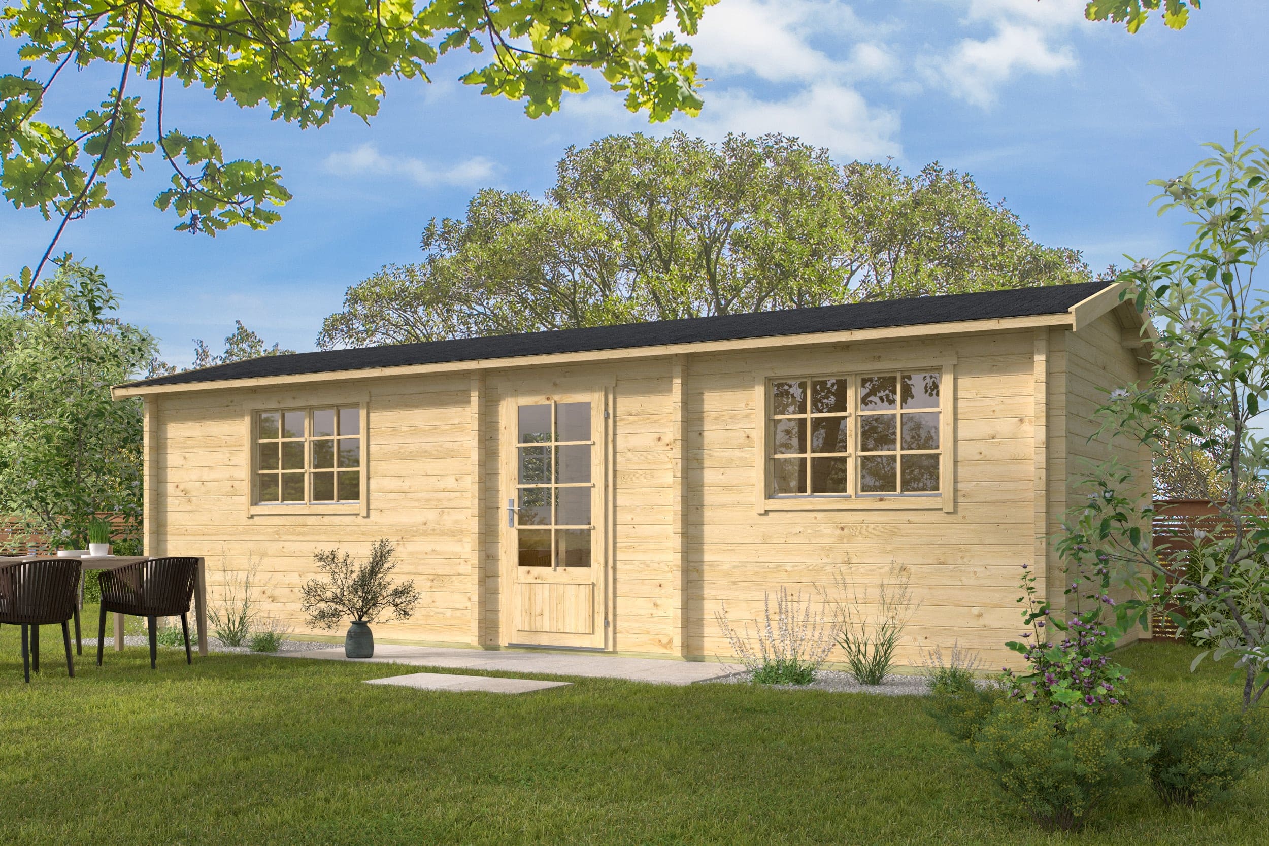 Blokhut Ava | Inclusief fundamentbalken, shingles, startset en bezorging!