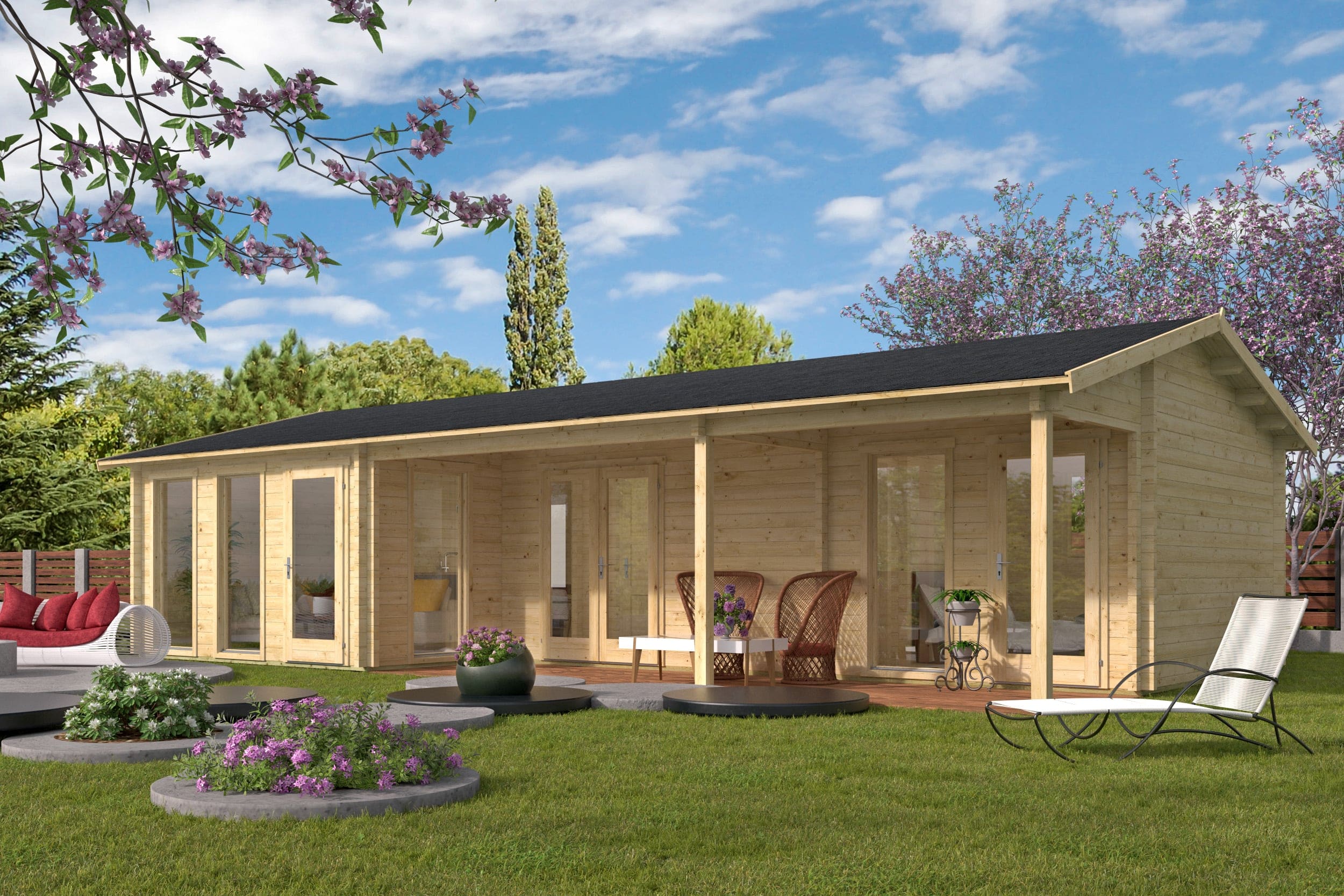 Blokhut Letterkenny | Inclusief fundamentbalken, shingles en bezorging!