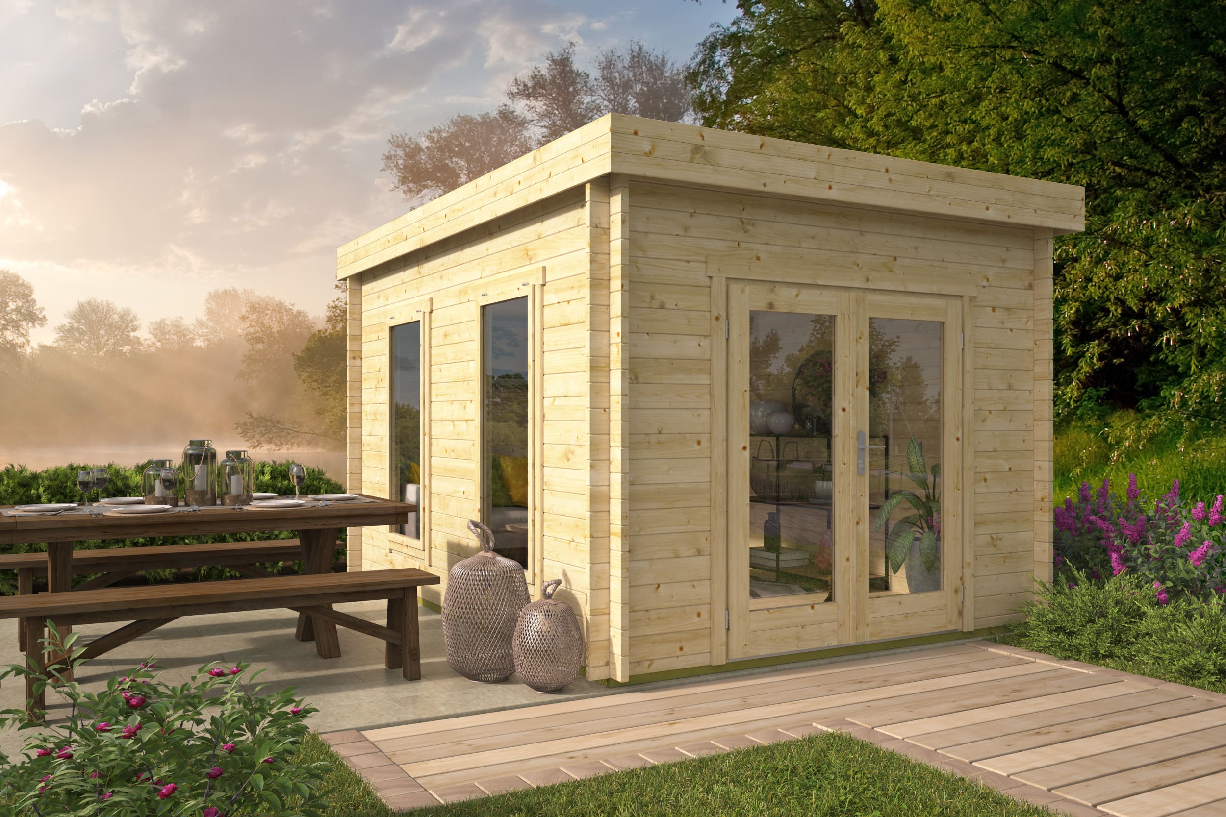 Blokhut Kerry | Inclusief fundamentbalken, easyroofing, startset en bezorging!