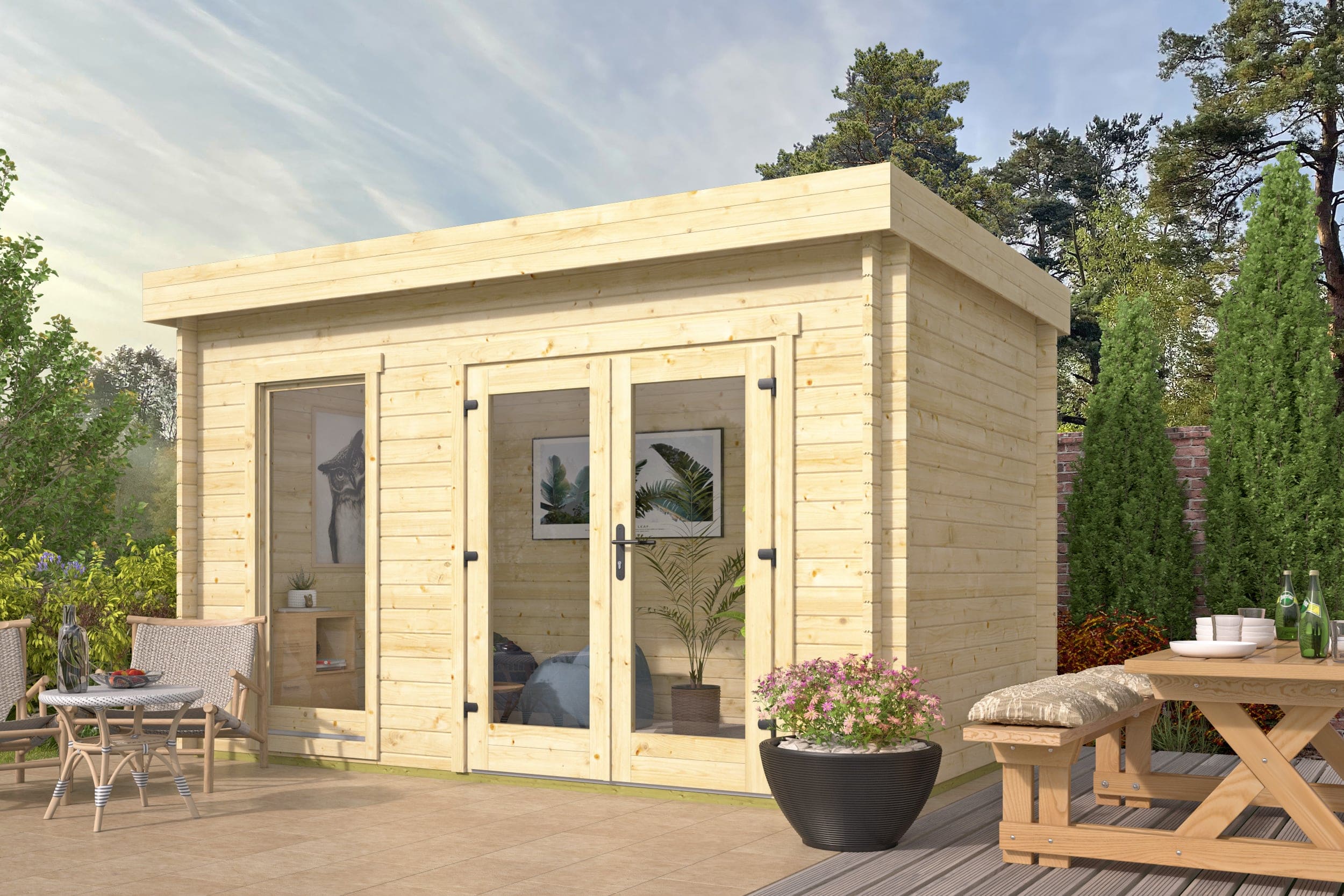 Blokhut Alana | Inclusief fundamentbalken, easyroofing, startset en bezorging!