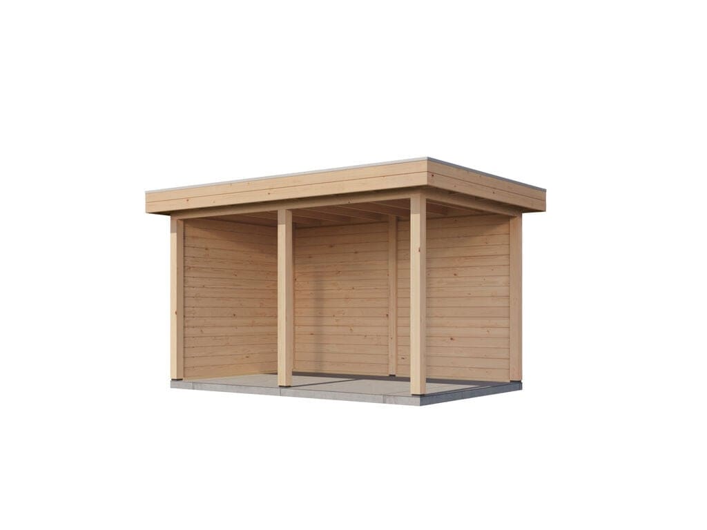Lugarde Select Veranda Dokkum 388x250cm - 28mm - Plat dak - Onbehandeld