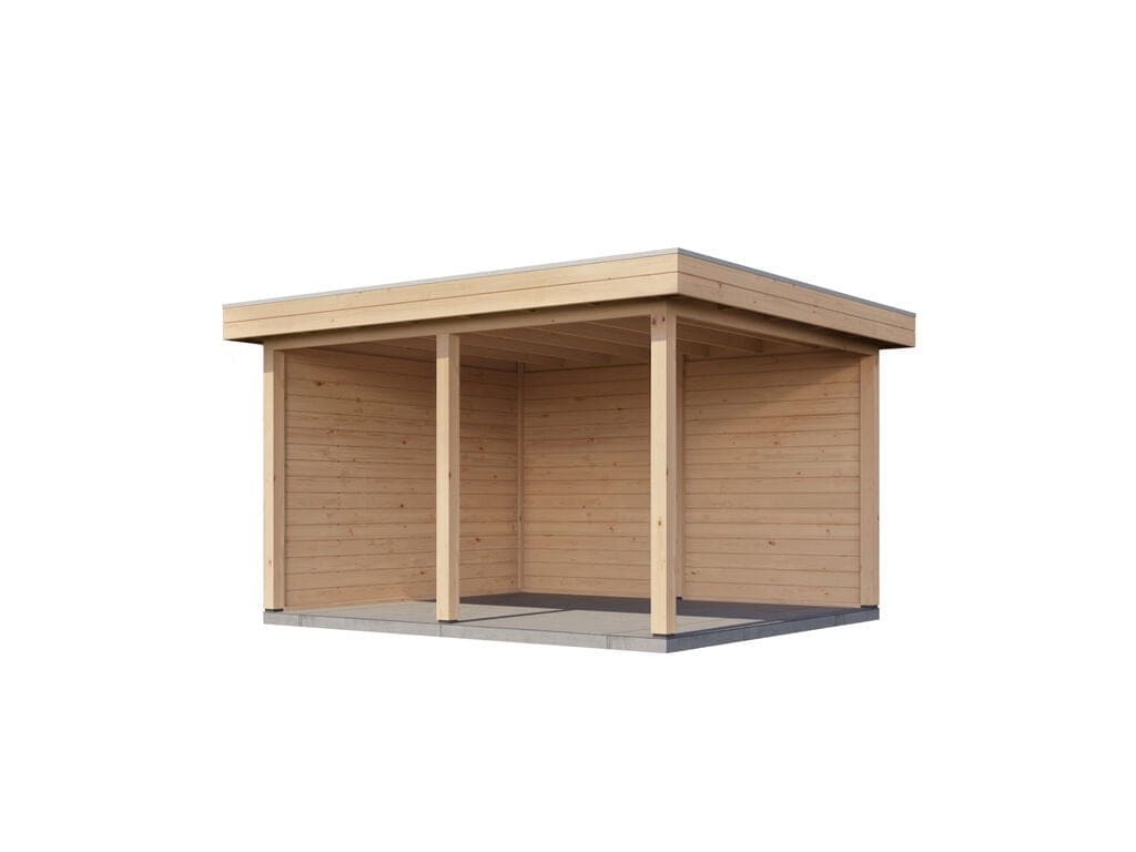 Lugarde Select Veranda Egmond 388x350cm - 28mm - Plat dak - Onbehandeld